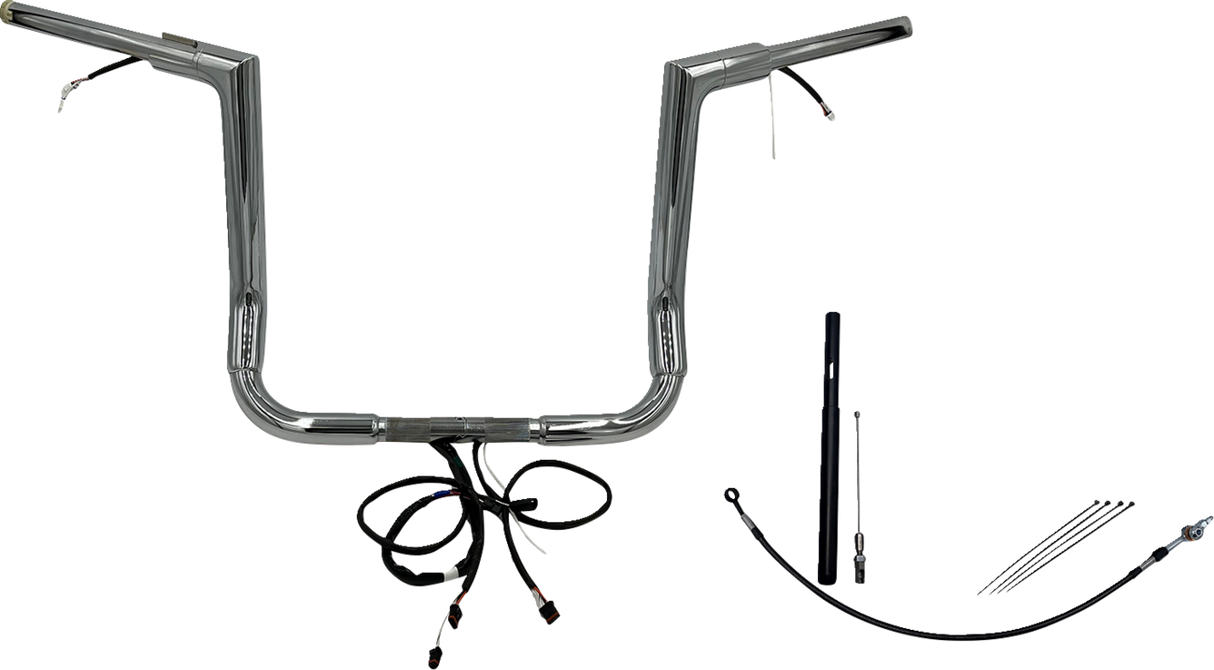 FAT BAGGERS INC. Handlebar Kit - Flat Top - 14" - Chrome 612014