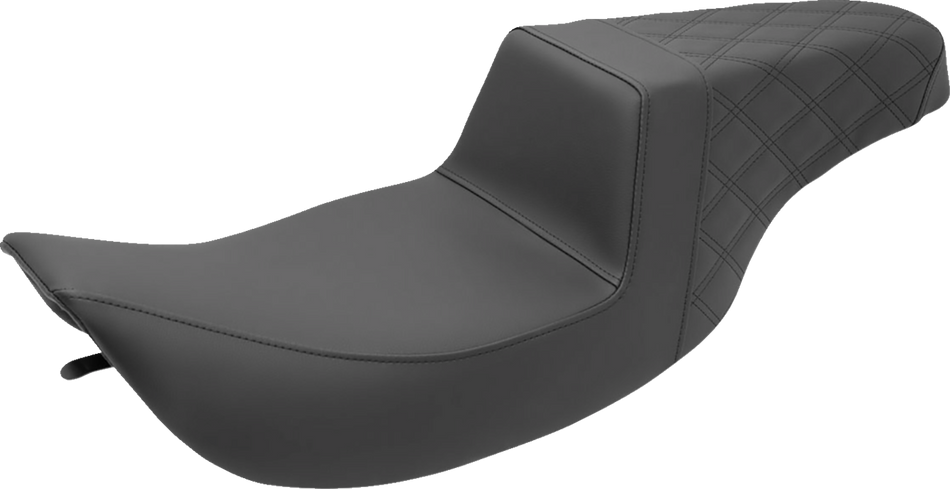 SADDLEMEN Step-Up Seat - Rear Lattice Stitch - Black 897-06-173