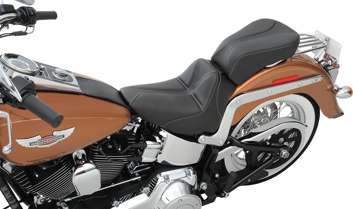 Asiento individual SADDLEMEN Dominator - Cosido - Negro con costuras grises - FLSTC/N '06-'17 806-15-0042 