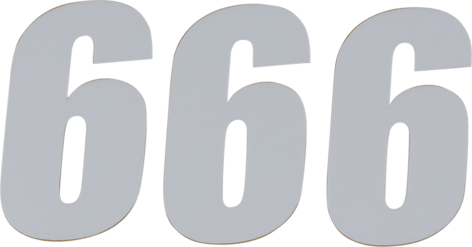 D'COR VISUALS SX Número de placa - #6 - Blanco - 4" 45-14-6 