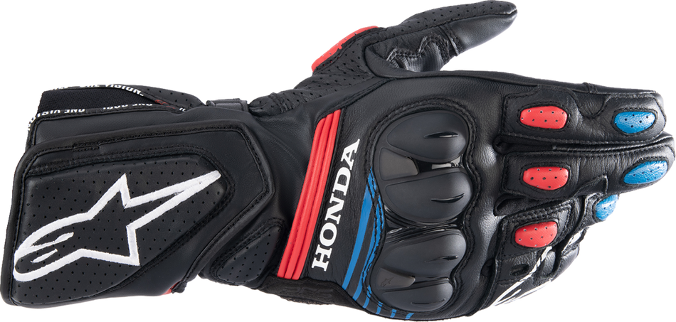 ALPINESTARS Honda SP-8 V3 Gloves - Black/Bright Red/Blue - Small 3558423-1317-S