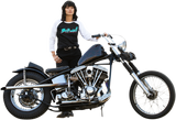 BILTWELL Camiseta raglán 1985 para mujer - Negro/Blanco - Pequeña 8144-060-002 