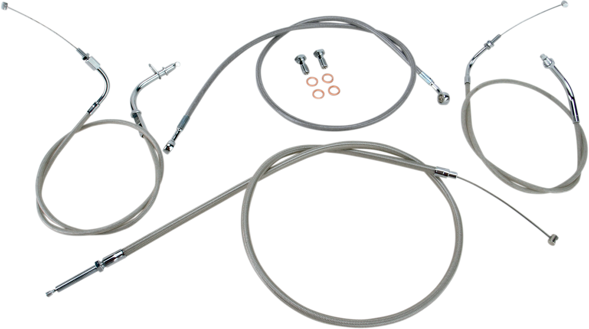 BARON Cable Line Kit - 12" - 14" - XVS650CU - Stainless Steel BA-8014KT-12