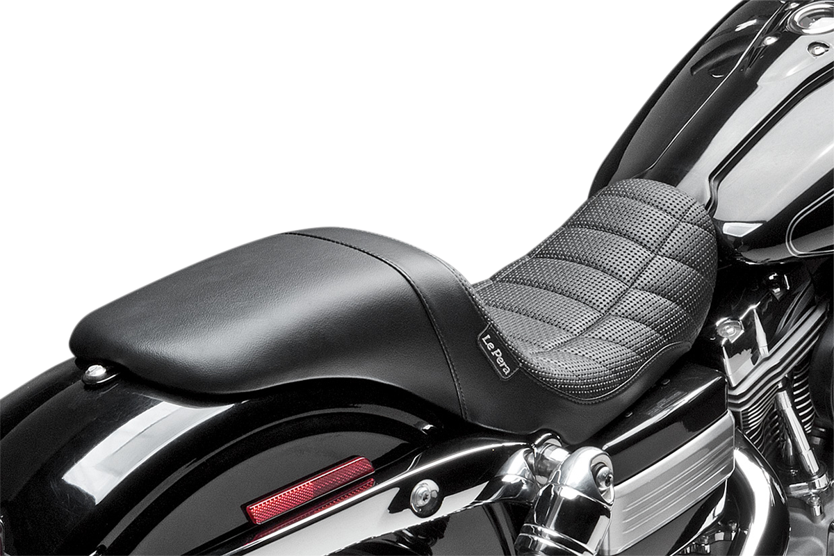 LE PERA Daytona Sport Seat - Flat Track Stitch - Black - Dyna LK-512TRKPT