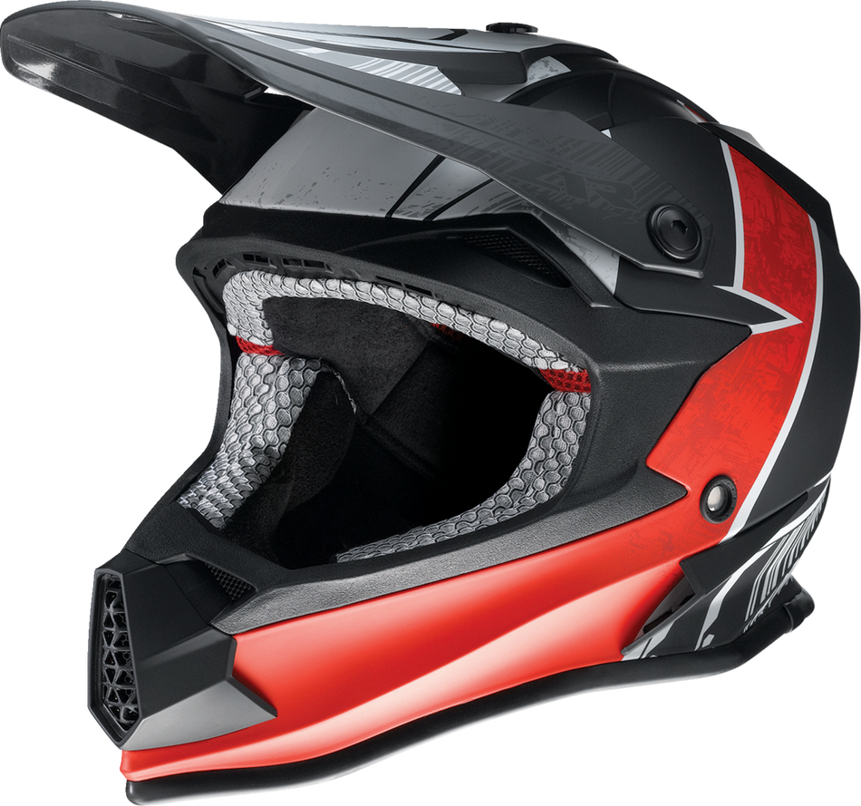 Z1R Youth F.I. Helmet - Fractal - MIPS - Matte Black/Red - Small 0111-1517