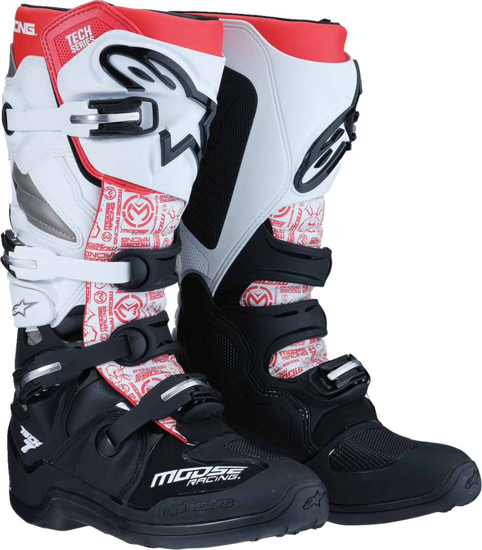 MOOSE RACING Tech 7 Boots - Black/White/Red - US 7 0212024-1225-7