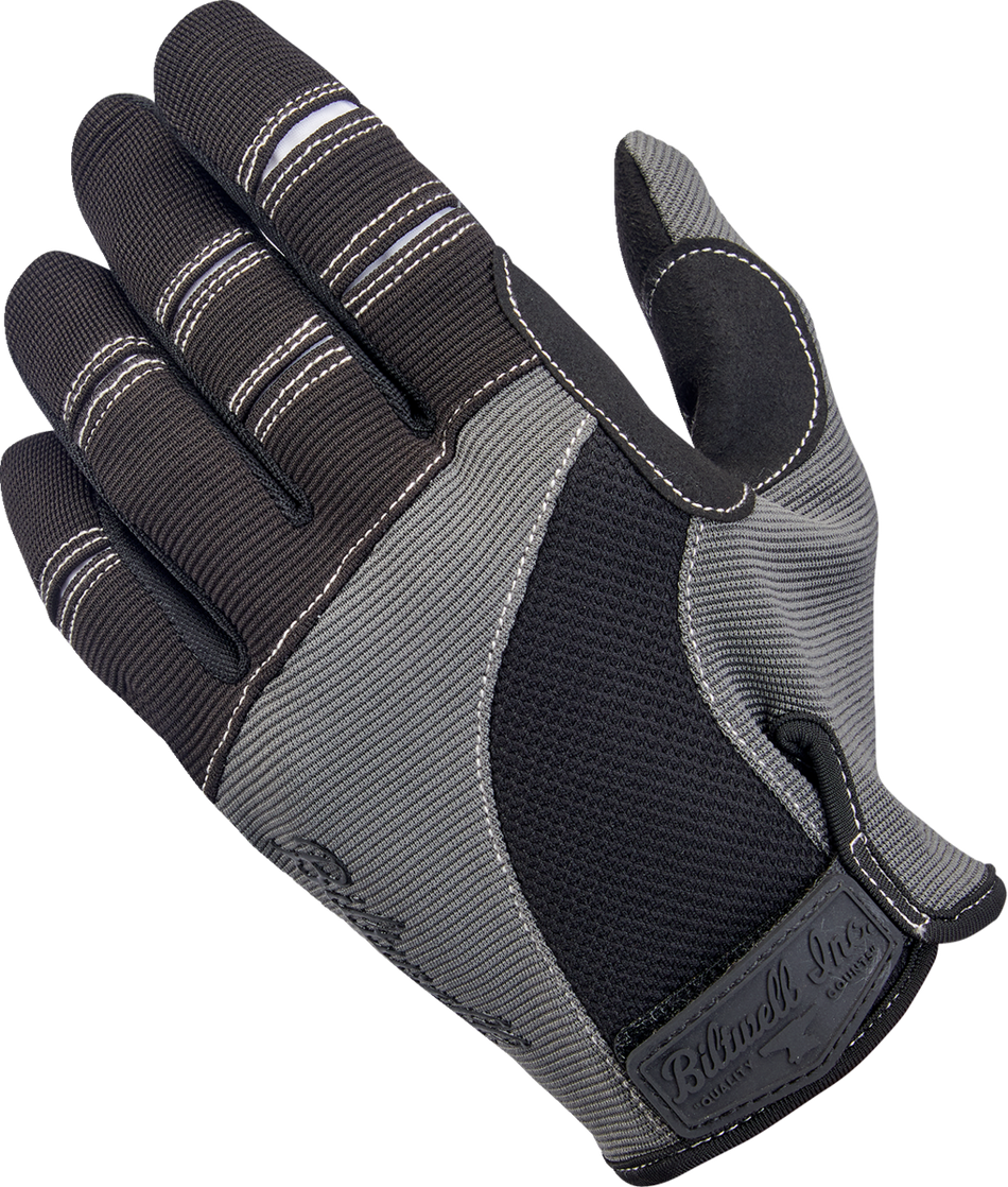 BILTWELL Moto Gloves - Gray/Black - Large 1501-1101-004