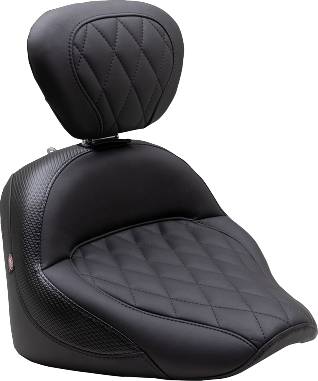 MUSTANG Solo Touring Seat - w/ Driver Backrest - Black - Diamond Stitch - Chief '22-'23 89740