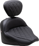 MUSTANG Solo Touring Seat - w/ Driver Backrest - Black - Diamond Stitch - Chief '22-'23 89740