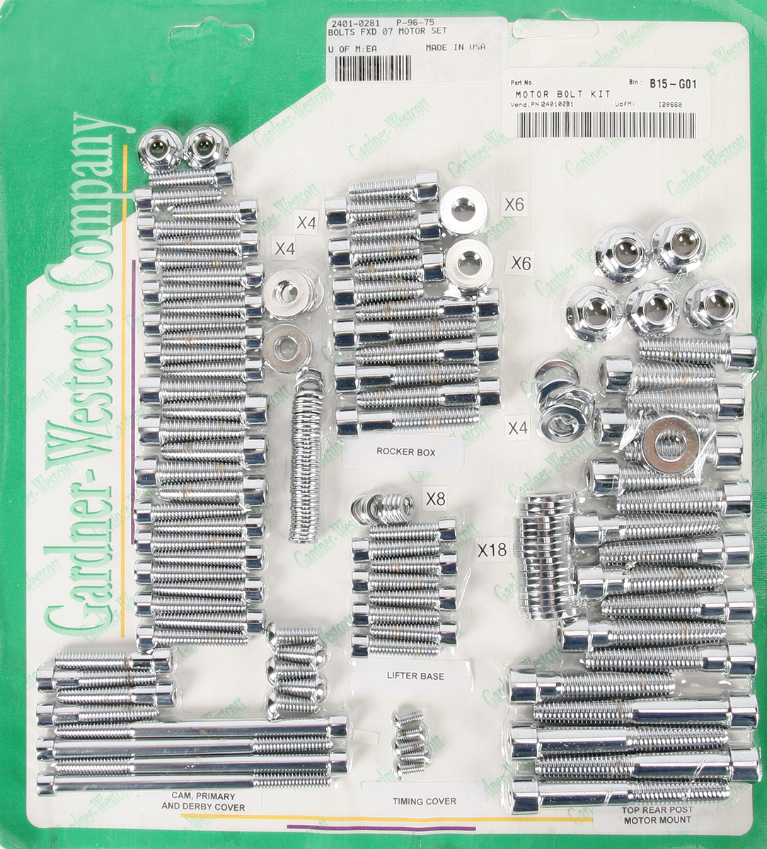 GARDNER-WESTCOTT Bolt Set - Motor - FXD P-96-75