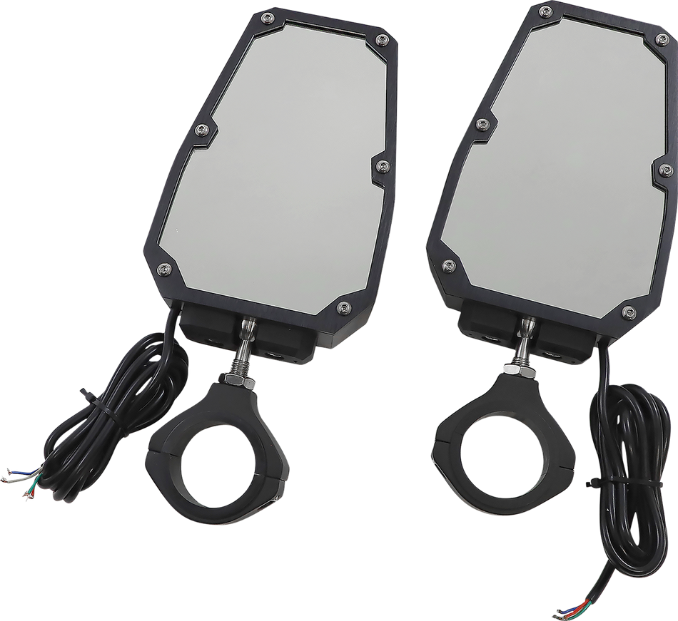 MOOSE RACING Mirror - Side View - LED - Hexagon - Black M60-7010B