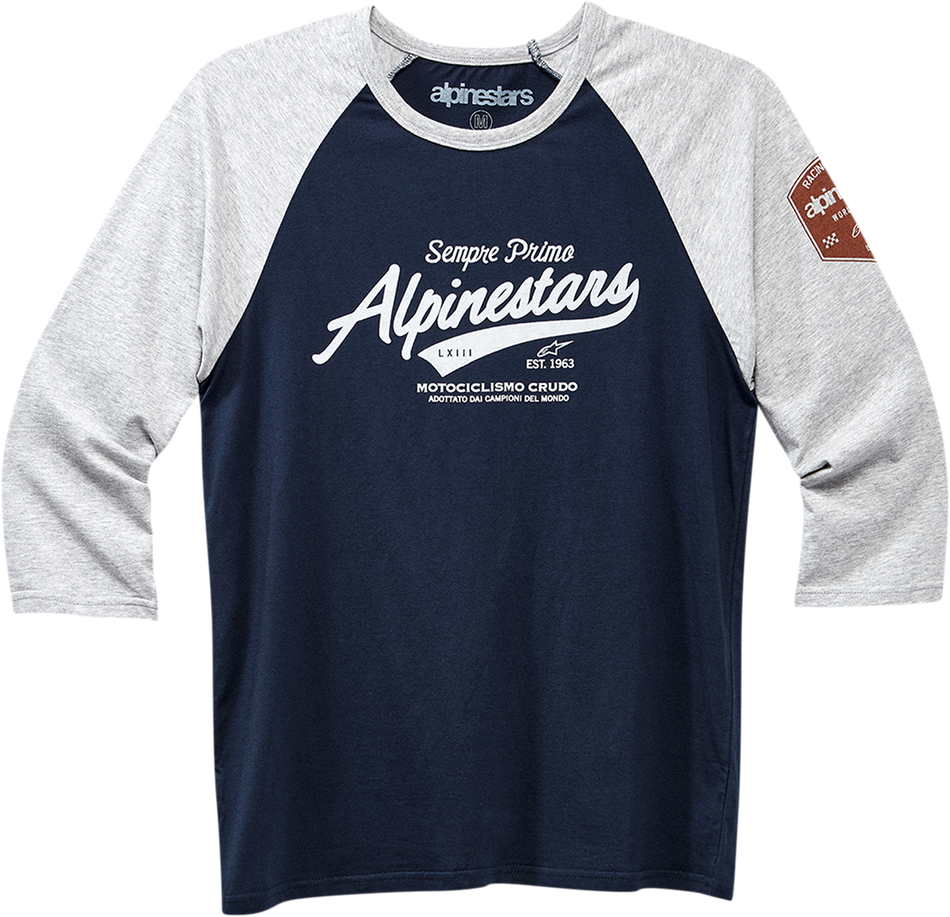 ALPINESTARS Script T-Shirt - Heather Gray/Navy - Large 1230715051171L