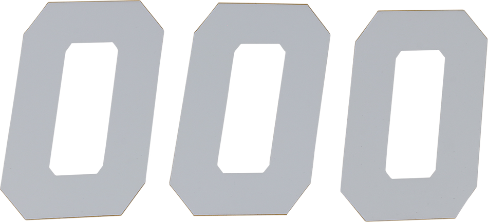 Placa de número de carrera D'COR VISUALS - N.º 0 - Blanco - 6" 45-36-0 