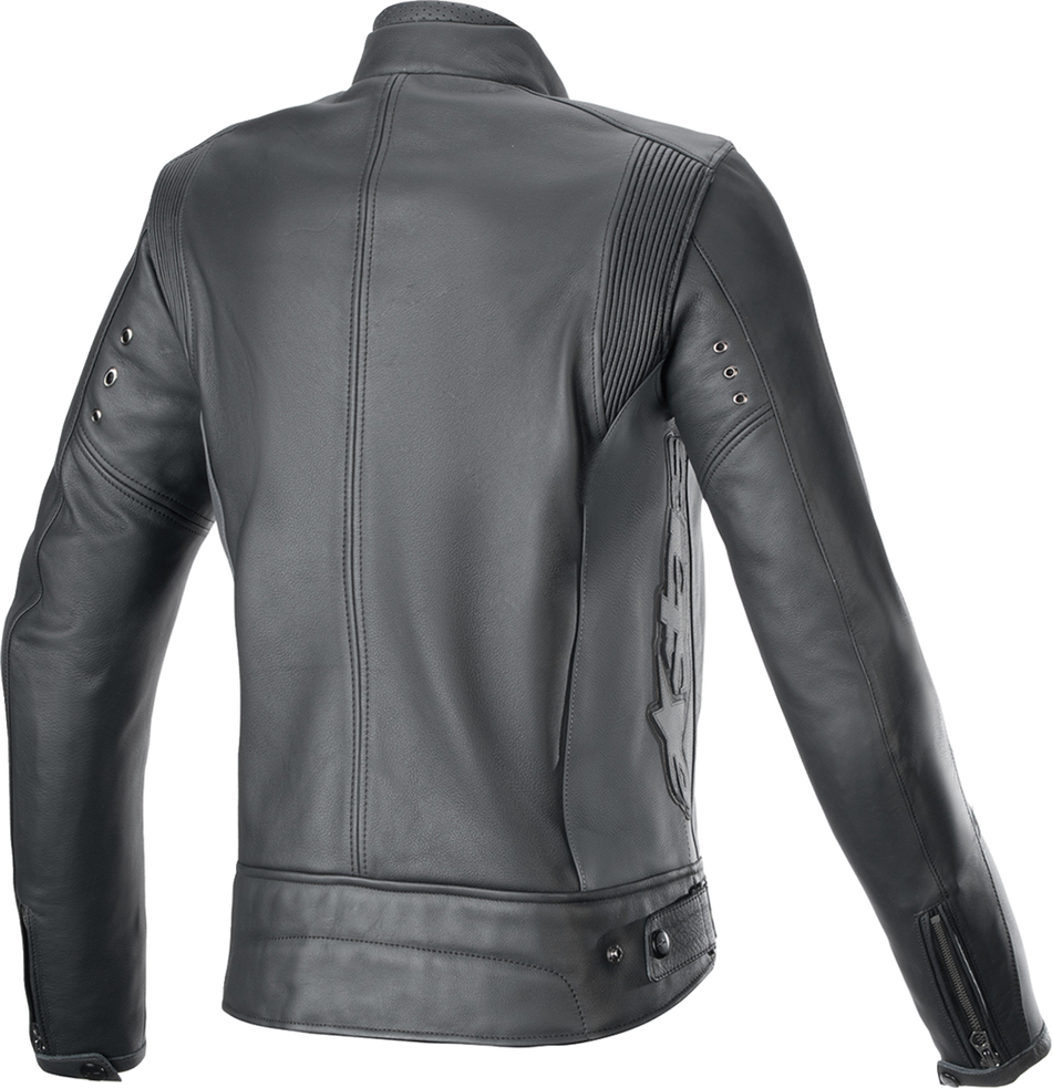 ALPINESTARS Stella Dyno Leather Jacket - Black Tar Gray/Dark Gray - Large 3113924-1296-L
