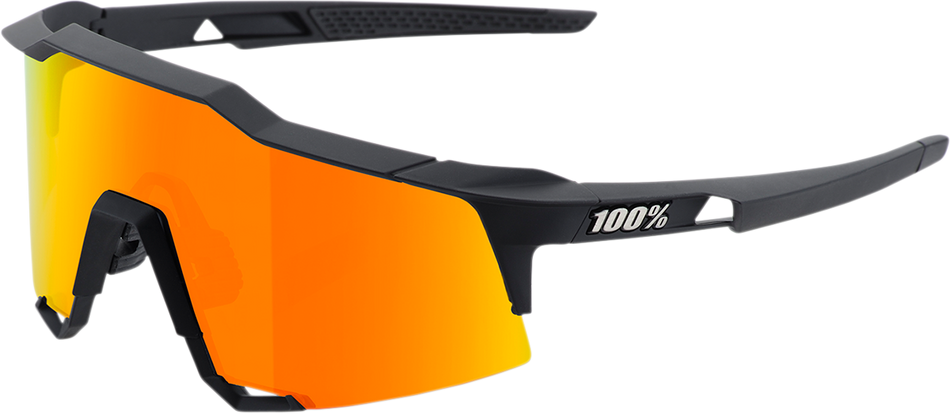 100% Speedcraft Sunglasses - Black - Red Mirror 60007-00008