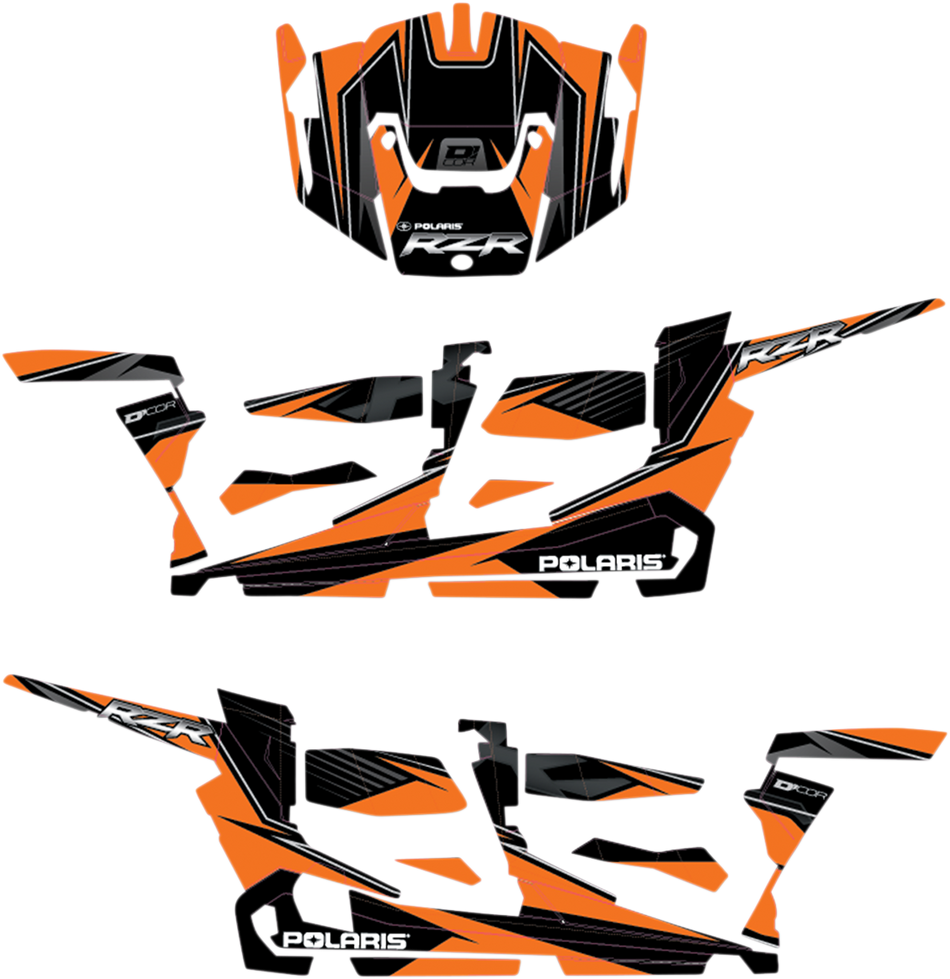 D'COR VISUALS Kit de gráficos completo - Naranja/Negro - 4 puertas - RZR 20-60-115 