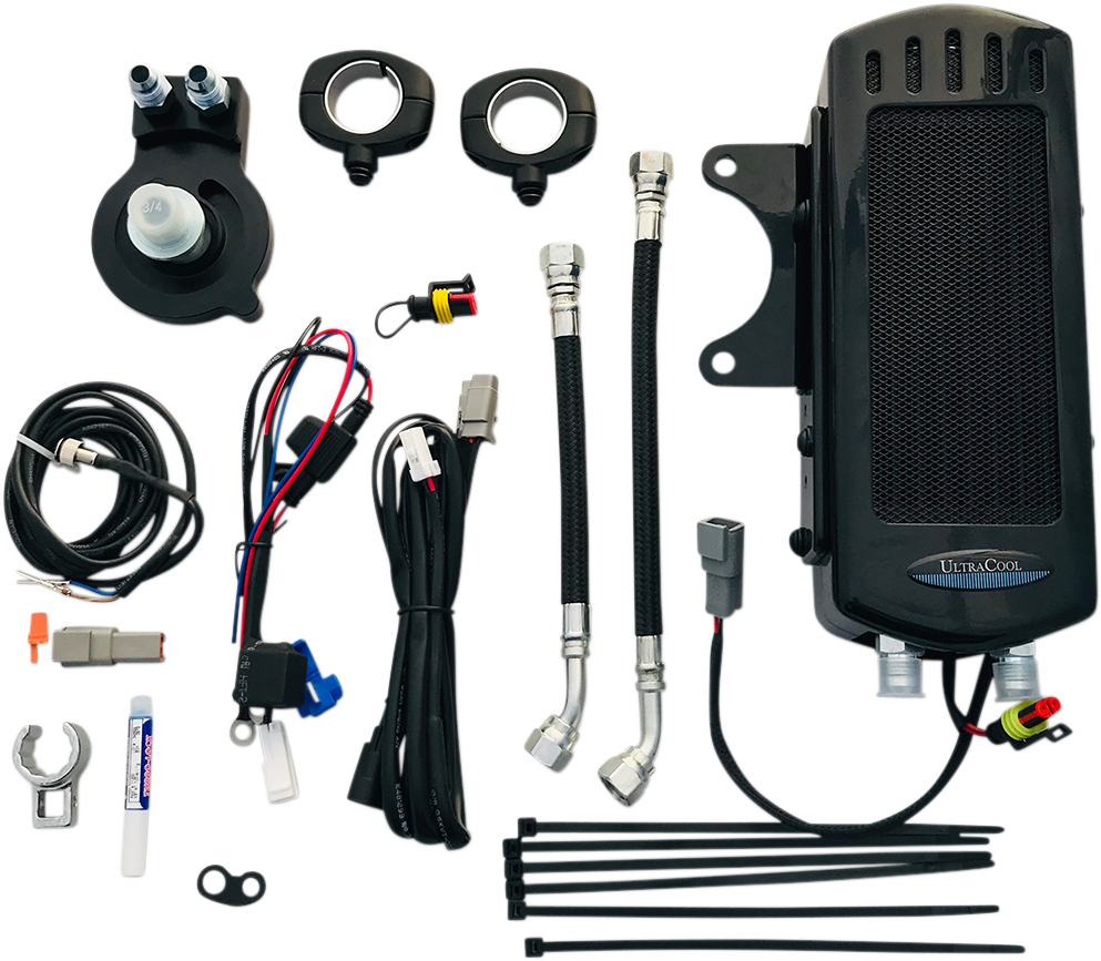 ULTRACOOL Side Mount Oil Cooler Kit - Gloss Black - Sportster SMSP-1G