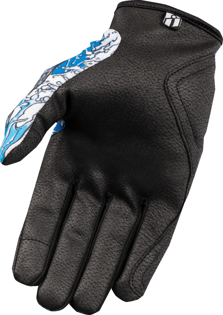 ICON Hooligan™ Dino Fury Gloves - Blue - Small 3301-4635