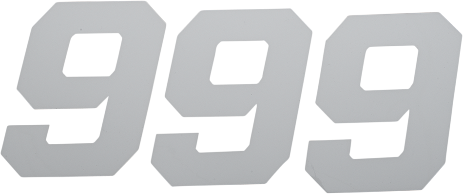 Placa de número de carrera D'COR VISUALS - N.º 9 - Blanco - 4" 45-34-9 