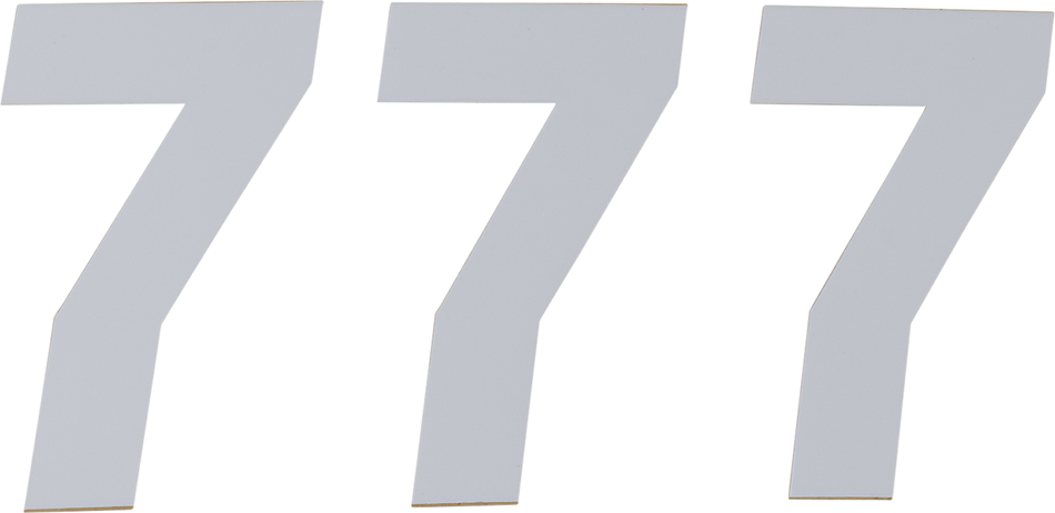 Placa de número de carrera D'COR VISUALS - N.º 7 - Blanco - 6" 45-36-7 