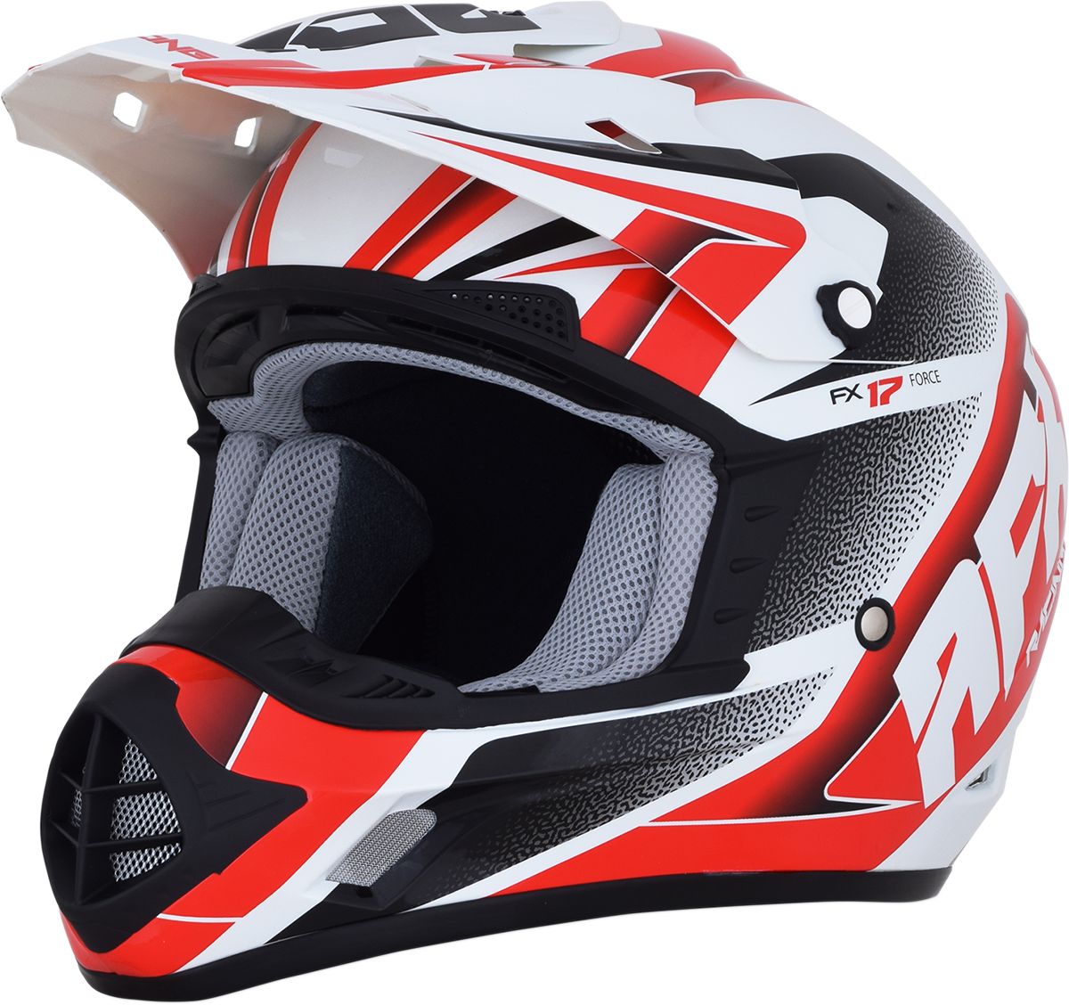 AFX Fx-17 Helmet - Force - Pearl White/Red - Xs 0110-5243