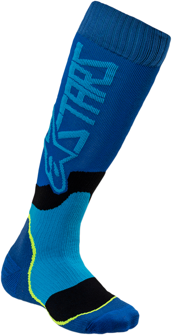 ALPINESTARS MX Plus 2 Youth Socks - Blue/Cyan -Medium/Large 4741920-707