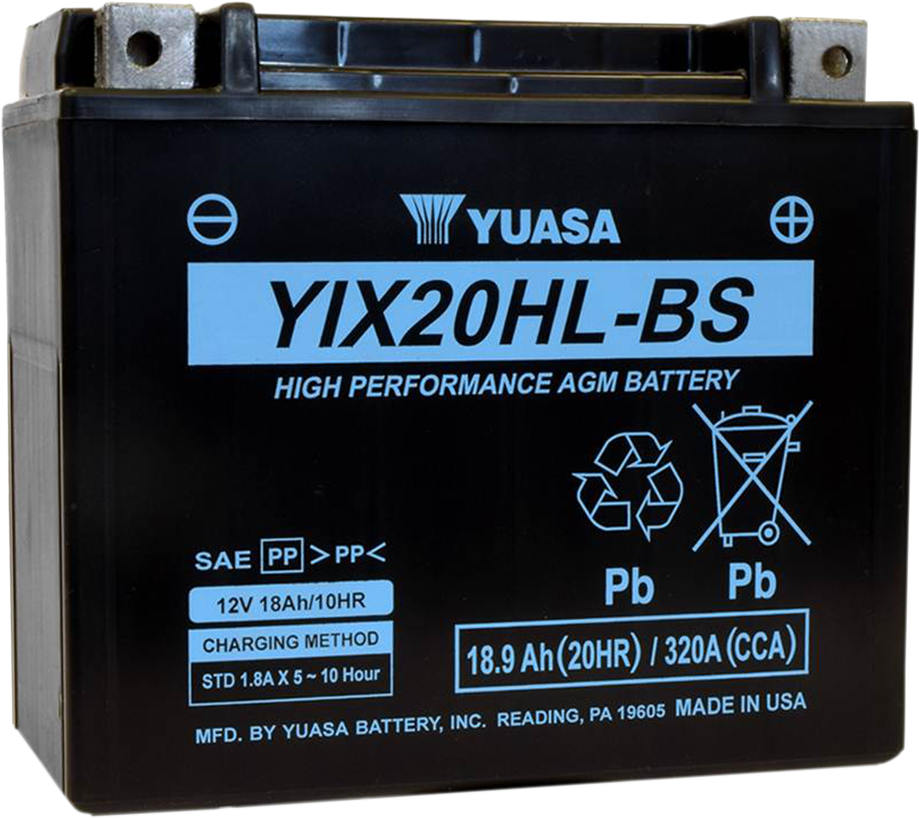 YUASA AGM Battery - YIX20HL-BS YUAM620BHX