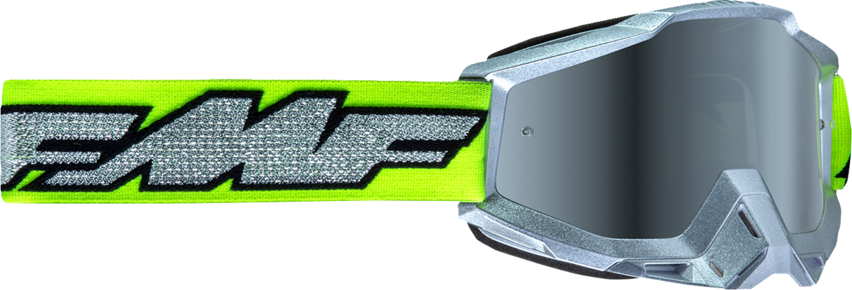 FMF PowerBomb Goggles - Rocket - Silver Lime - Silver Mirror F-50037-00011 2601-3294