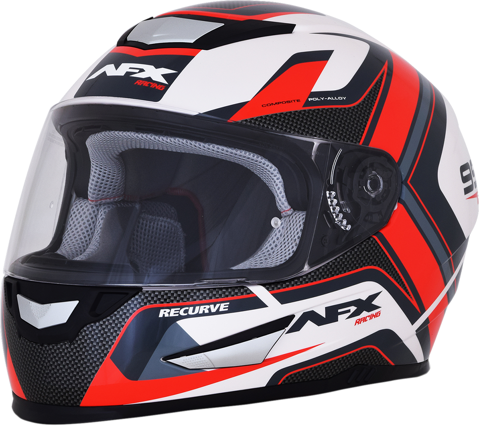 AFX FX-99 Helmet - Recurve - Pearl White/Red - Medium 0101-11127