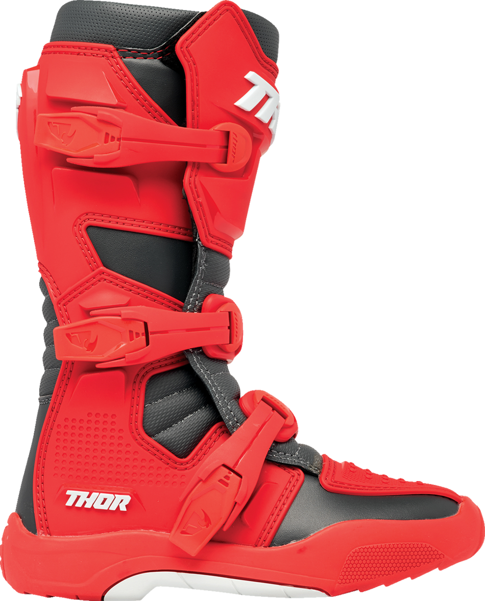 THOR Youth Blitz XR Boots - Red/Charcoal - Size 1 3411-0752