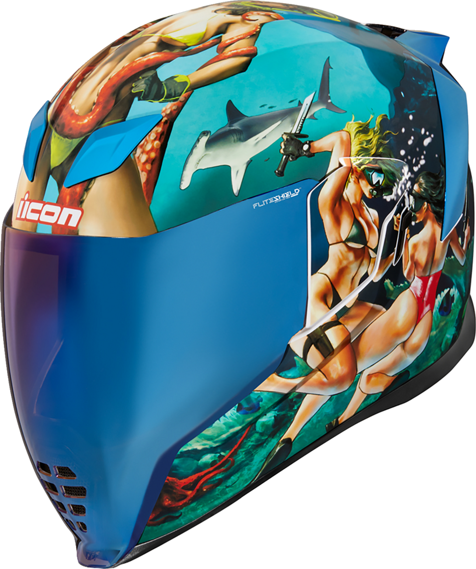 Open Box new ICON Airflite™ Helmet - Pleasuredome4 - Blue - Large 0101-15003