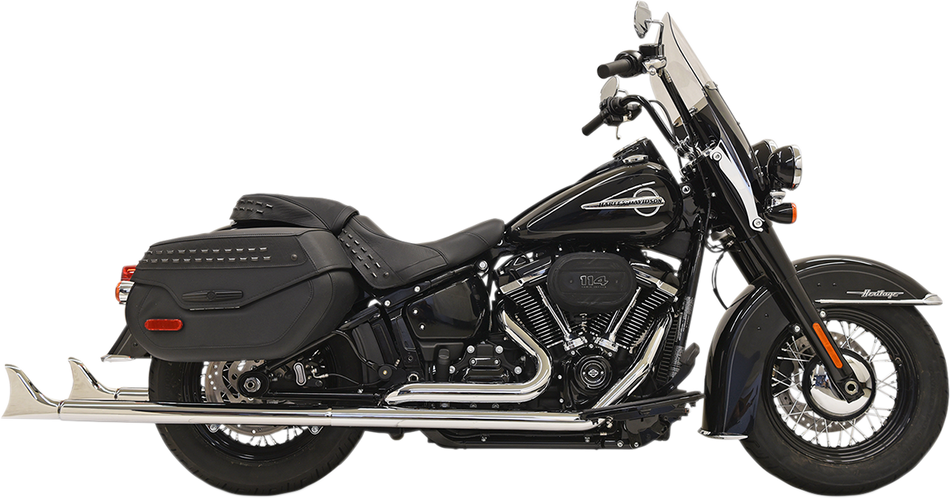 BASSANI XHAUST Chrome True Duals 36" in. 2-1/4" Fishtail Mufflers With Baffles for 2018-2020 Softail   1S96E-36 1800-2377