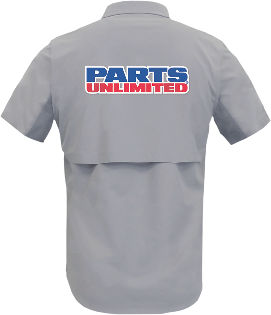 THROTTLE THREADS Parts Unlimited Vented Shop Shirt - Gray - Large PSU37ST26GYLG