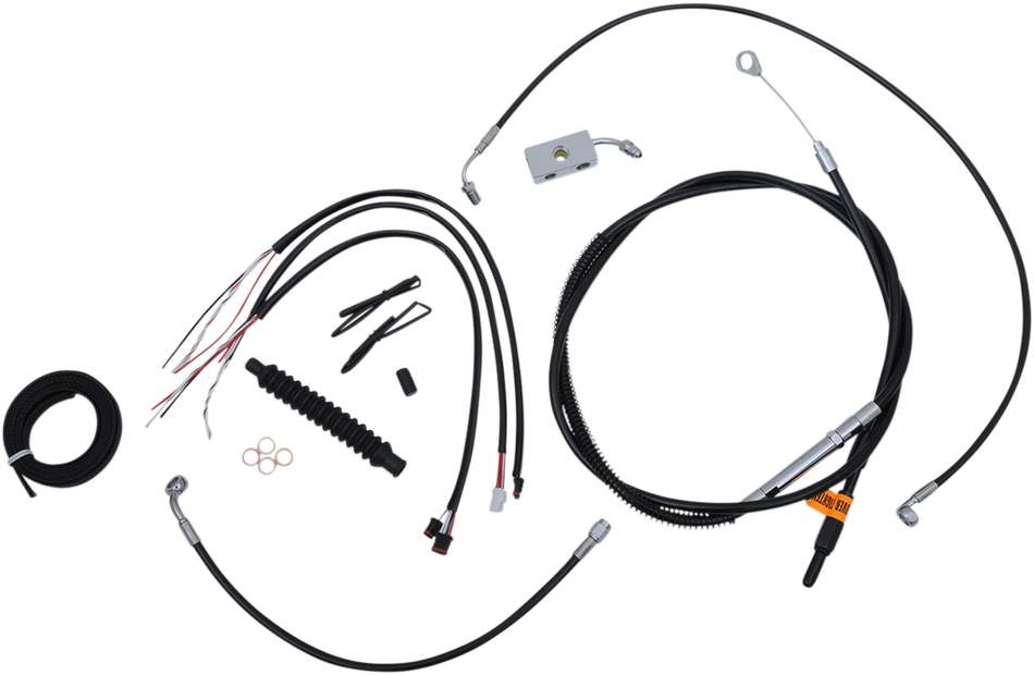 LA CHOPPERS Kit de cable de manillar/línea de freno - Completo - Manillar Ape Hanger de 15" - 17" - Vinilo negro LA-8152KT2-16B 