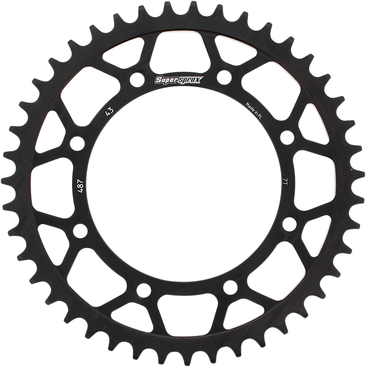 SUPERSPROX Steel Rear Sprocket - 43 Tooth RFE-487-43-BLK