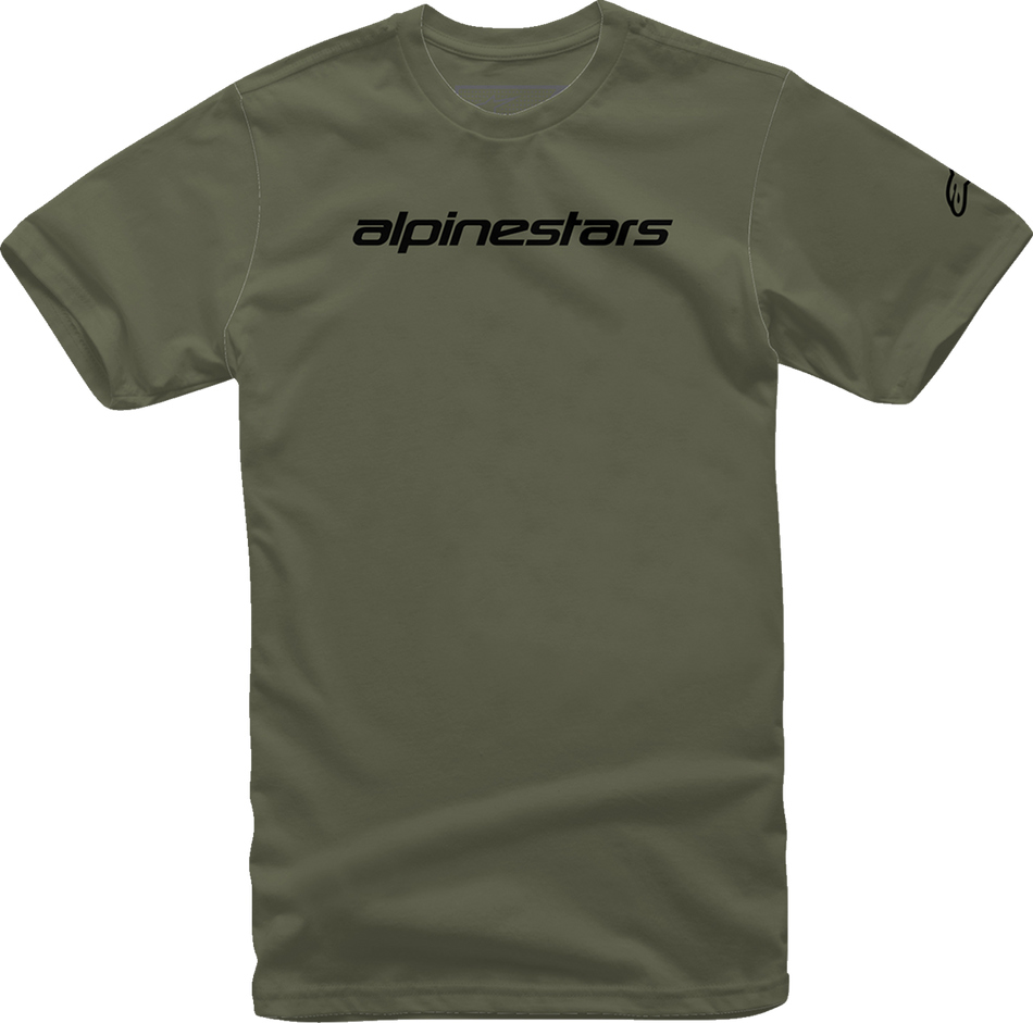 Camiseta ALPINESTARS Linear Wordmark - Militar/Negro - Mediana 1212720206910M 