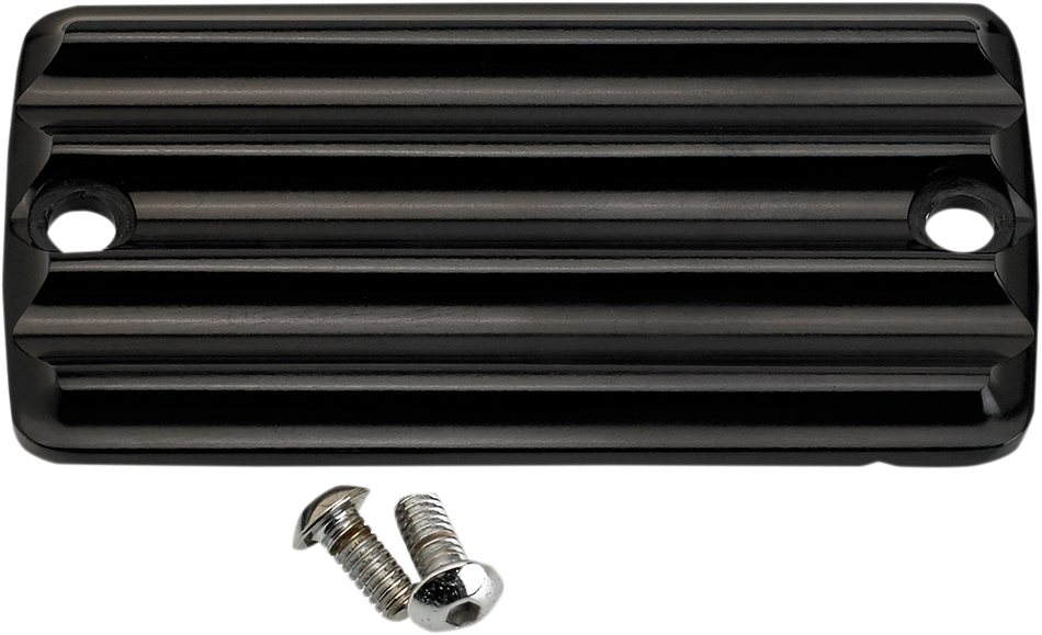 JOKER MACHINE Master Cylinder Cover - Brake - Front - Finned - Black 921115-1
