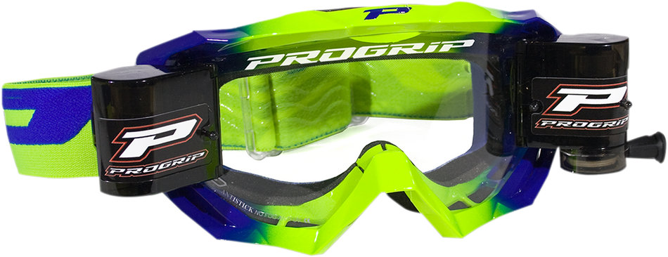 PRO GRIP Venom Roll Off Goggles - Fluorescent Yellow/Blue PZ3200ROGFBE