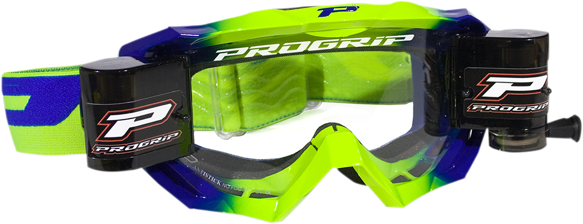 PRO GRIP Venom Roll Off Goggles - Fluorescent Yellow/Blue PZ3200ROGFBE