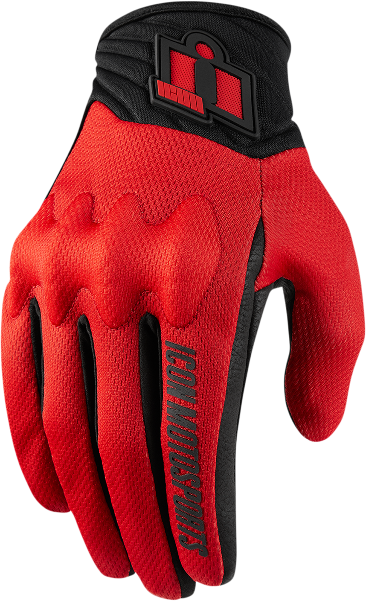 ICON Anthem 2 CE™ Gloves - Red - Medium 3301-3684