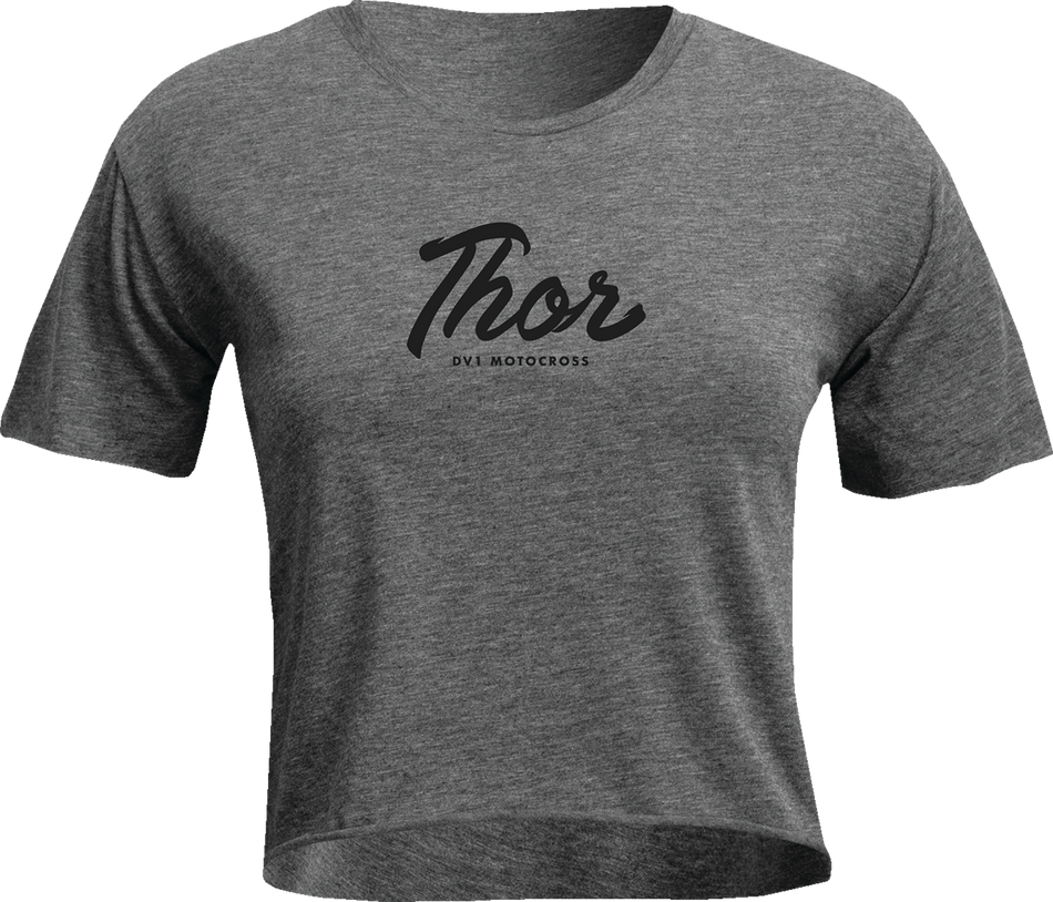 THOR Women's Script Crop T-Shirt - Charcoal - Large 3031-4104