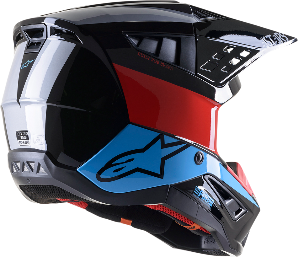 ALPINESTARS SM5 Helmet - Bond - Black/Red/Cyan - 2XL 8303522-1377-2X