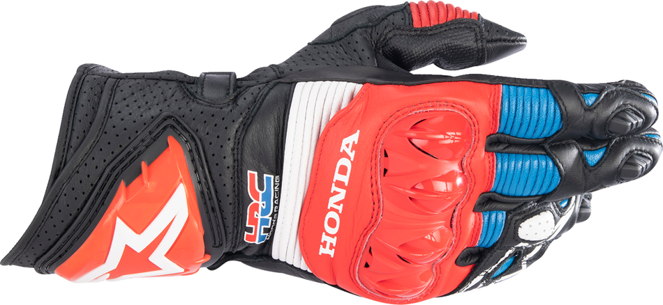ALPINESTARS Honda GP Pro R3 Gloves - Black/Bright Red/Blue - Small 3556223-1317-S