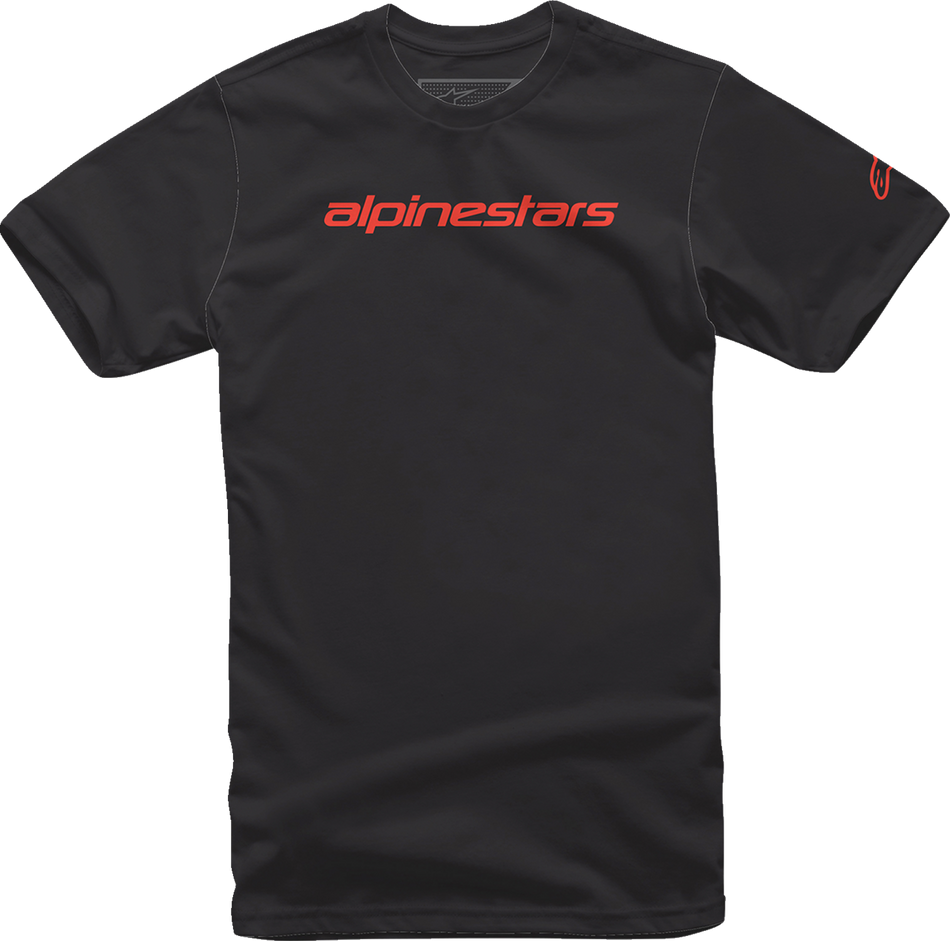 ALPINESTARS Linear Wordmark T-Shirt - Black/Warm Red - 2XL 12127202015232X