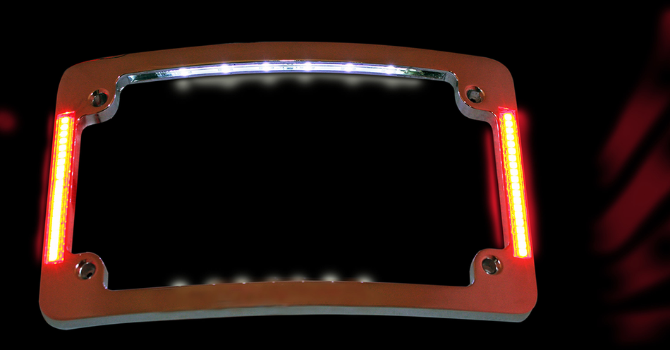 CUSTOM DYNAMICS Tri-Radius License Plate Frame w Flushmount LEDs - Chrome TF06-C
