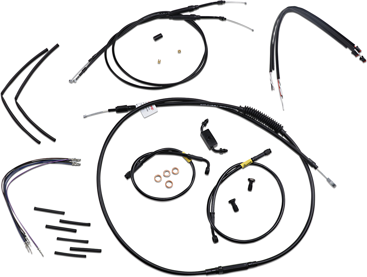 BURLY BRAND Handlebar Cable and Brake Line Kit - 12" Wide Glide Gorilla Handlebars B30-1214