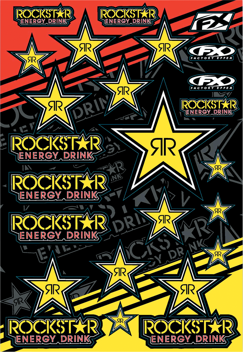 FACTORY EFFEX Rockstar-Aufkleber-Set – reflektierendes Gold. FALSCHES FOTO IN 15 OFFROAD 15-68700 