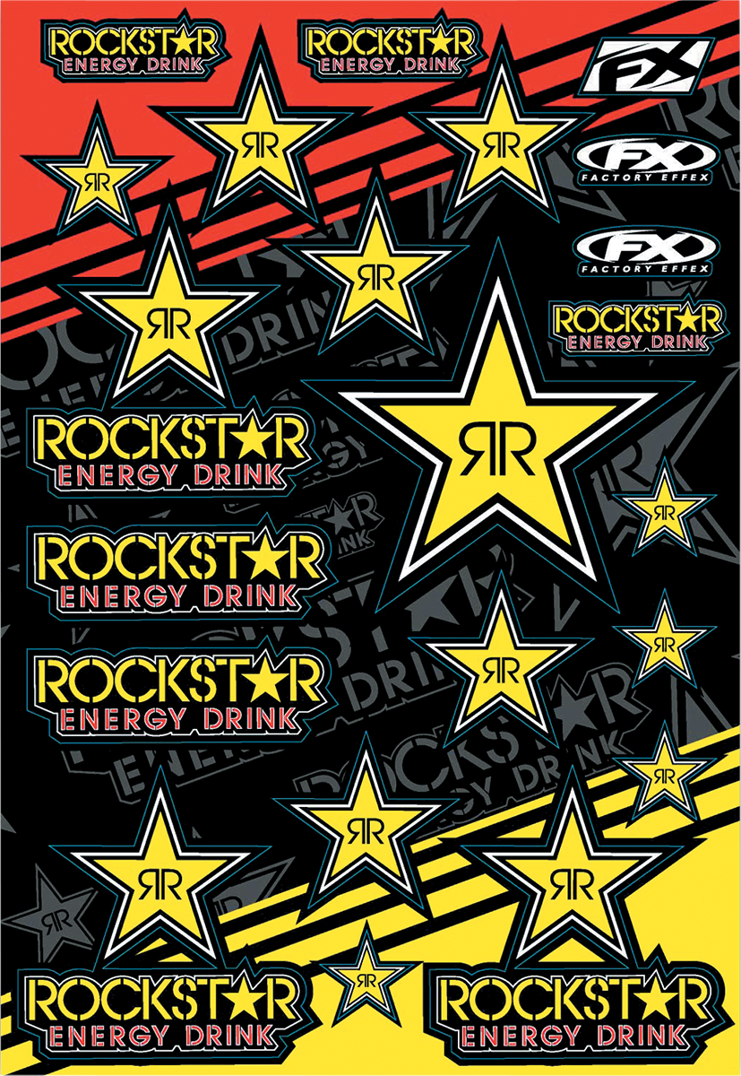 Kit de pegatinas FACTORY EFFEX Rockstar - Oro reflectante FOTO INCORRECTA EN 15 OFFROAD 15-68700 