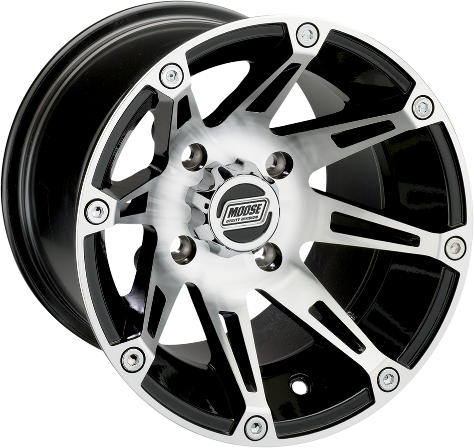 MOOSE UTILITY Wheel - 387X - Rear - Machined Black - 12x8 - 4/110 - 4+4 387ML128110BW4