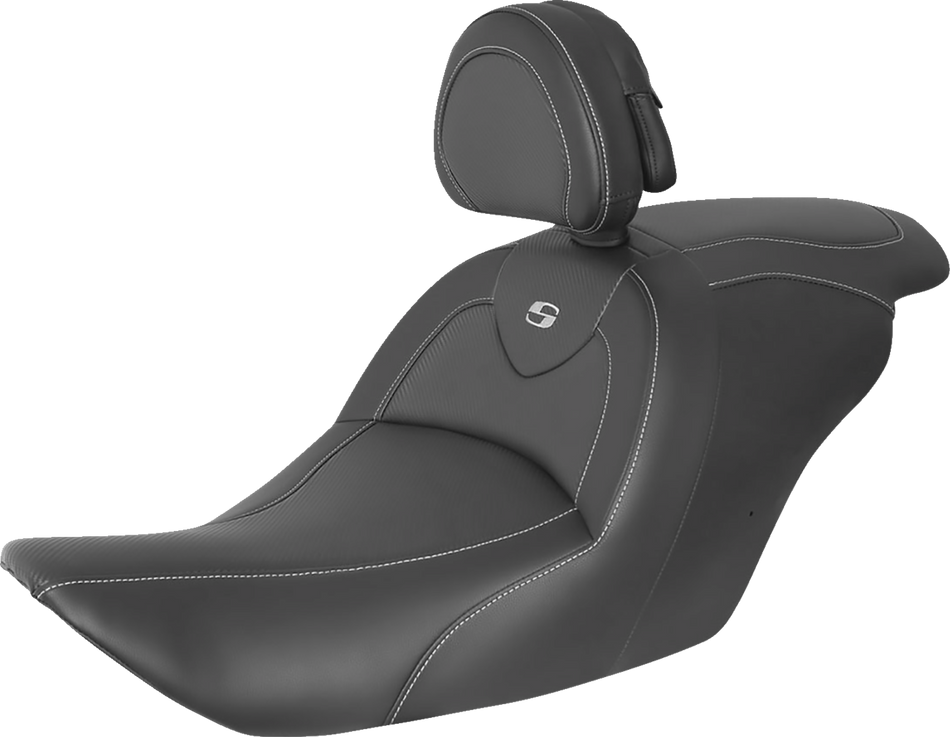 SADDLEMEN Roadsofa Carbon Fiber Seat - Carbon Fiber Weave - with Backrest - GL1800 '14-'17 H23-20-185BR